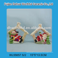 Decorative ceramic christmas train and ceramic santa claus